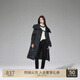 歐時力OCHIRLY 翻領(lǐng)中長款羽絨服女外套配腰帶保暖秋冬通勤簡約 黑色 S