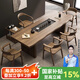優(yōu)品元素實(shí)木茶桌茶桌椅組合現(xiàn)代中式實(shí)木茶幾桌功夫泡茶桌辦公室茶臺(tái)桌 1.6米桌+舒美特+4廣島椅送茶水柜