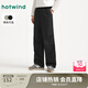 熱風(fēng)休閑褲男2025年夏季新款男士寬松舒適通勤基礎(chǔ)百搭傘兵褲工裝褲子 01黑色 L