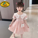 G.duck女童洋氣薄款可愛(ài)夏季連衣裙寶寶公主短袖裙子2026新款小女孩夏裝 粉紅色（無(wú)挎包） 100 (建議90-98cm 2-3周歲)