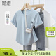 她池正肩T恤2025春夏新款女裝簡(jiǎn)約小狗刺繡短袖圓領(lǐng)上衣