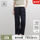 Marc O'Polo/MOP 春季新款直筒寬松簡約透氣棉麻休閑褲女 藏青色899 38 /170