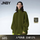 JNBY/江南布衣秋冬針織衫女全羊毛寬松開襟中長款高領(lǐng)5N0312580 351/青芥 L