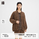 播印花棒球棉服女商場同款復(fù)古港風(fēng)寬松短款保暖棉衣BDQ4PD1360 K24橡木棕花 XS