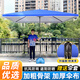 皆客戶外遮陽傘大號擺攤傘大型雨傘太陽傘沙灘傘防曬廣告庭院傘大傘 藍色2.0×2.0加厚銀膠