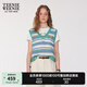 Teenie Weenie小熊女裝毛衣2025夏新款多彩撞色條紋V領(lǐng)無(wú)袖針織衫 撞色 L