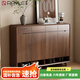 雷勒（rayle）全實(shí)木鞋柜家用門口入戶玄關(guān)柜室內(nèi)新中式大容量客廳儲(chǔ)物柜置物柜 T104胡桃色四門【140*35*103cm】