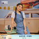 TOMMY JEANS夏季女裝純棉腰帶收腰顯瘦美式復(fù)古拉鏈無袖牛仔連衣裙17682 牛仔藍(lán)1A5 M