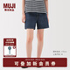 無印良品（MUJI）女式 木棉混 牛仔短褲女款褲子25年夏季丹寧回潮女裝BE1VKA5S 藍(lán)色 M （160/66A）