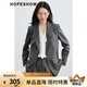 紅袖高級(jí)感槍駁領(lǐng)小西裝春秋季2025新款女裝金屬標(biāo)別致寬松休閑外套 高級(jí)灰064 M