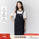 茵曼（INMAN）復(fù)古學(xué)院牛仔背帶裙女2025夏季新款時(shí)尚百搭減齡直筒連衣裙 深牛仔藍(lán) M