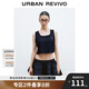 UR2025夏季新款女裝復(fù)古休閑花邊裝飾無袖牛仔襯衫UYU850085 藍色 M