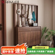 雷勒（rayle）鞋柜帶掛衣架一體新中式入戶門玄關(guān)隔斷柜多層家用小戶型儲物收納 2418-120Y胡桃色120*35*198cm