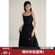 獨束大碼女裝法式吊帶連衣裙夏裝新款貝殼鏈條設(shè)計感優(yōu)雅風(fēng)吊帶裙 渲染黑 XL (尺碼：3)