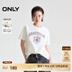 ONLY2025春季新款隨性慵懶寬松落肩圓領(lǐng)印花純棉T恤女|125101005 A43奶油白色 M