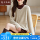 恰凡（QIAFAN）早秋小香風(fēng)短外套女2025秋冬季高級感加厚毛衣外搭針織衫開衫上衣 淺卡其 M  90-105斤