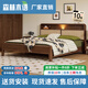 北歐復(fù)古風(fēng)床全實(shí)木床現(xiàn)代簡(jiǎn)約雙人床小戶型法式藤編民宿主臥大床 復(fù)古風(fēng)實(shí)木床 1.5*2.0米框架結(jié)構(gòu)