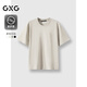 GXG男裝多色短袖T恤寬松潮流英文休閑上衣25年夏新品#G25D442265 淺卡其 L