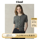 ELAND衣戀針織T恤女純色甜美下擺羅紋合身短袖上衣2025夏季新款 灰色(15)Grey M /165