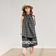 初語(yǔ)設計感綁帶格子掛脖小衫女2025夏季新款韓系寬松無(wú)袖襯衫 黑格 M