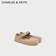 CHARLES&KEITH25秋季新品圓頭厚底瑪麗珍單鞋勃肯鞋七夕禮物CK1-70381134 Beige米色 35 （225）