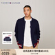 TOMMY HILFIGER冬季男裝純棉拼色重工字母繡標(biāo)潮流寬松棒球領(lǐng)針織開衫外套33090 藏青色DW5 L （推薦：150-165斤）