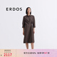 ERDOS【絲棉府綢】25春夏不對稱(chēng)系帶通勤中長(cháng)款女連衣裙 大象灰 M 165/84A