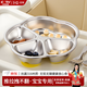 百暢兒童分格餐盤(pán)吸盤(pán)3-6歲316食品級不銹鋼嬰兒寶寶輔食碗餐具 【帶吸盤(pán)】316梅花四格