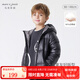 MARC&JANIE【超輕加厚】馬克珍妮寶寶冬裝男女童羽絨服 兒童羽絨外套213682 黑色 120 6T