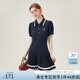 范思藍(lán)恩短袖涼感學(xué)院風(fēng)polo連衣裙女2024夏新款索羅那T恤裙12917 藏青色 M