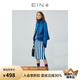 EIN【針織鉛筆裙】EIN言美拉藍復古通勤慵懶條紋半身裙春新款 寶藍 M