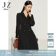 玖姿（JUZUI）西裝領(lǐng)連衣裙女裝秋款職業(yè)通勤OL風(fēng)泡泡袖雪紡裙子 素黑 S