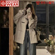 SNYDER WEAR2025新款女士外套復(fù)古翻領(lǐng)韓系簡約開衫寬松休閑百搭上衣外套夾克 杏色  常規(guī) S 建議80-95斤