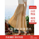 茵曼（INMAN）復(fù)古時尚設(shè)計感女春夏松緊腰遮肉A字半身長裙子 卡其色 S 