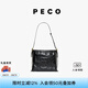 PECO961Cityhobo小號(hào)褶皺軟皮托特包單肩通勤手提包送女友禮七夕禮物 經(jīng)典黑頭層樹皮皺小?，F(xiàn)貨