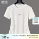 她池圓領(lǐng)T恤2025夏裝新款女裝修身短袖時(shí)尚刺繡正肩收腰上衣