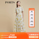 PORTS寶姿商場(chǎng)同款2022春夏新款女裝“絢爛夏花”印花連衣長(cháng)裙 亞麻淺金印花 M (6)