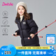 笛莎（DEESHA）童裝女童溫暖中長款羽絨服2024冬季新款小女孩時(shí)尚連帽三防羽絨服 黑色 150cm