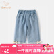 班喜迪女童牛仔褲夏裝2025新款洋氣寶寶薄款冰絲褲子夏季兒童直筒九分褲 藍(lán)色 90