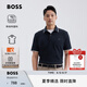 BOSS博斯【七夕節(jié)禮物】【珠地布】男士夏徽標貼片彈力修身短袖Polo衫 404-深藍色 L