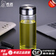 希諾（HEENOOR）玻璃杯男女士單層加厚帶蓋大容量透明家用水杯簡(jiǎn)約個(gè)性杯子泡茶杯 6052-420ML 本色