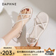 達芙妮（DAPHNE）官方羅馬涼鞋女夏季外穿2025新款平底舒適女鞋海邊細帶沙灘涼鞋女 米白色【新款上市】 38