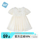 舒貝怡兒童衣服短袖連衣裙公主裙子女童裝夏季甜美寶寶網(wǎng)紗裙 杏色 80