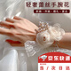 戰(zhàn)舵伴娘手腕花結婚新娘簡約感手花仙氣蕾絲手環(huán)婚禮姐妹團伴手禮 【香檳玫瑰】 1個 蕾絲手腕花