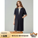 ELLE摩登假兩件連帽連衣裙女2025夏季新款寬松休閑時(shí)髦小眾長(zhǎng)裙 藏青 L