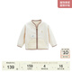 white wheat兒童2025秋季上衣女男孩抗靜電搖粒絨外套寶寶拉鏈衣服 米色 90 cm