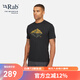 Rab春夏新品男士修身短袖戶外休閑運(yùn)動速干排汗舒適T恤短袖男 QBL-72 黑灰色 L