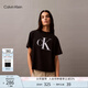 Calvin KleinJeans25春夏女士休閑簡約ck字母純棉圓領(lǐng)針織短袖T恤47A227G