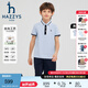 哈吉斯（HAZZYS）品牌童裝男童套裝2025夏季新款輕薄彈力經(jīng)典翻領學院風撞色套裝 冰晶藍 155