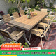 御藤美家（ROYAL RATTAN）戶外桌椅別墅花園庭院桌椅休閑咖啡廳室外露臺陽臺防腐木塑木桌椅 【加厚加寬】8椅+220CM大板長桌 升級款（航空鋁)